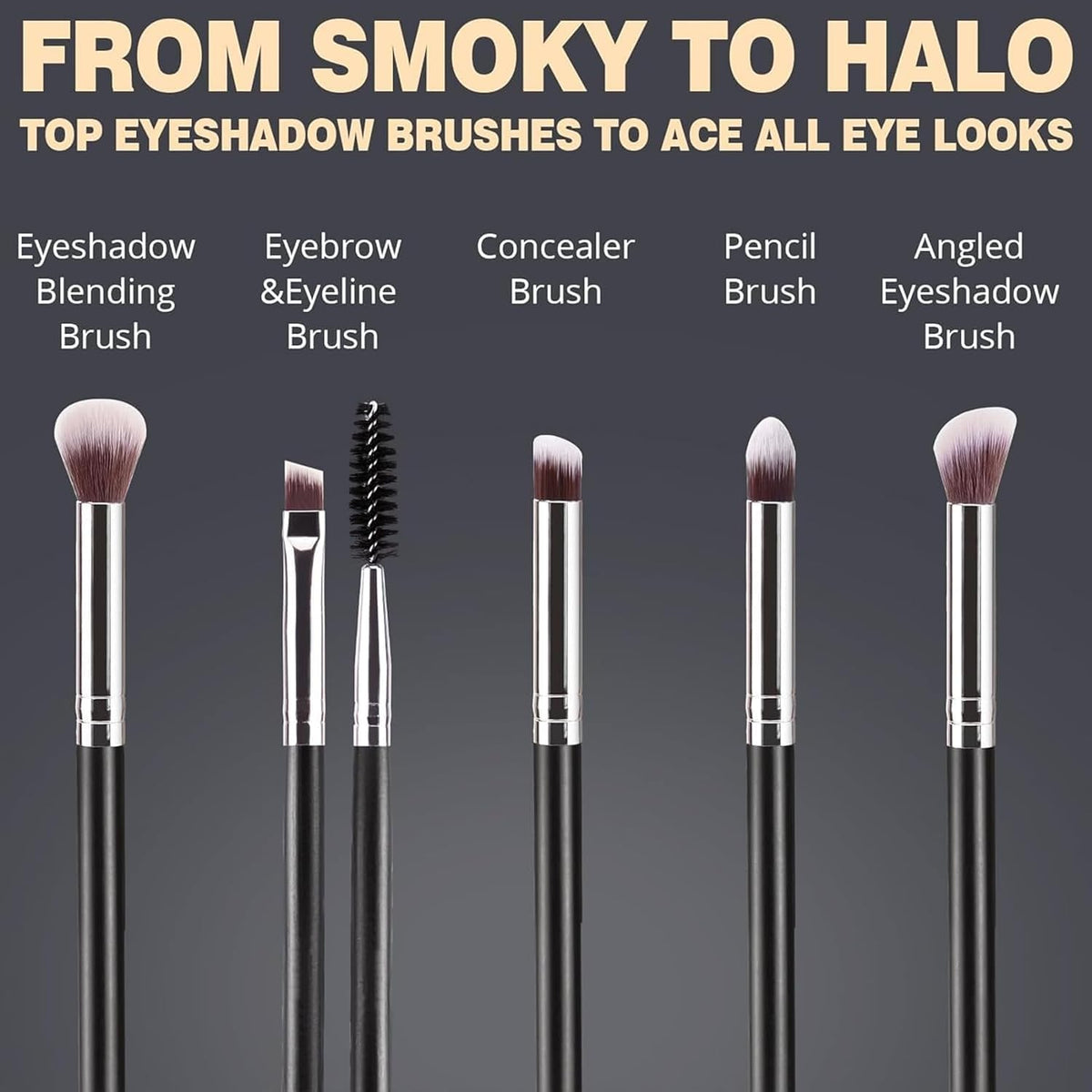 BEAKEY Makeup Brush Set + 2 Blending Sponges