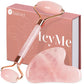BAIMEI rose quartz face roller and gua sha set
