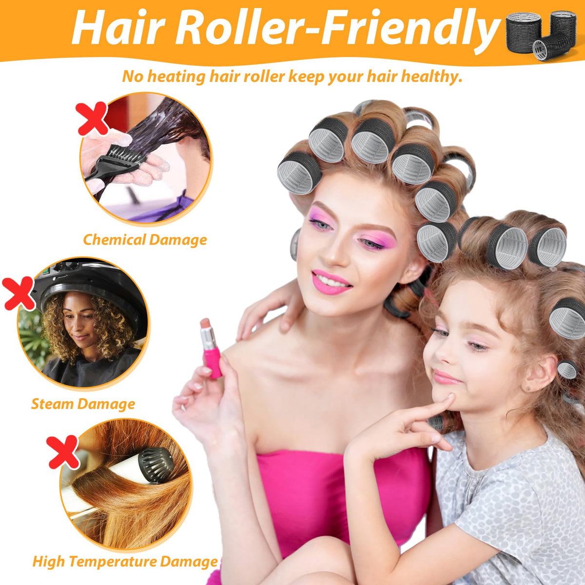 Qinzave Self-Grip Hair Roller & Clip Set — 3 Sizes