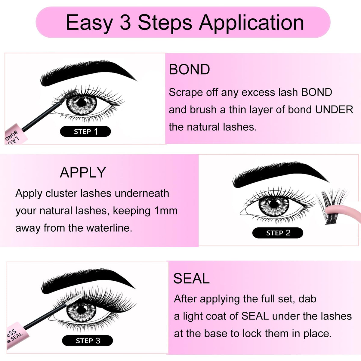 LAUBESS 20D/40D Lash Clusters Kit — 240 Pieces