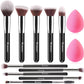 BEAKEY makeup brushes and blending sponge set