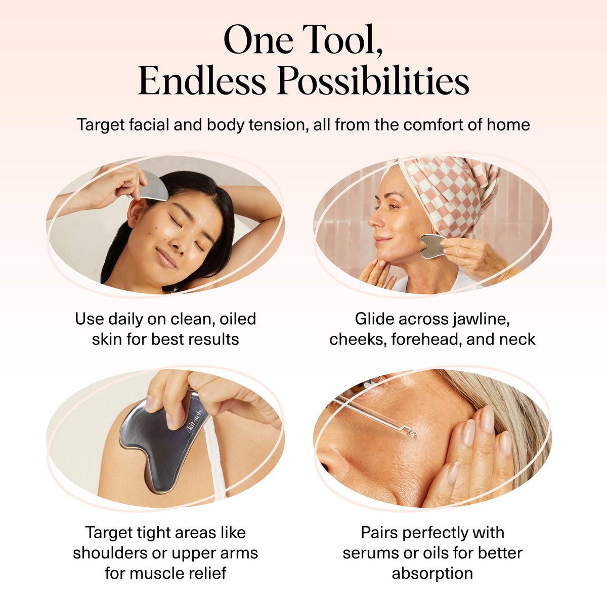 Kitsch Stainless Steel Gua Sha Facial Massage Tool