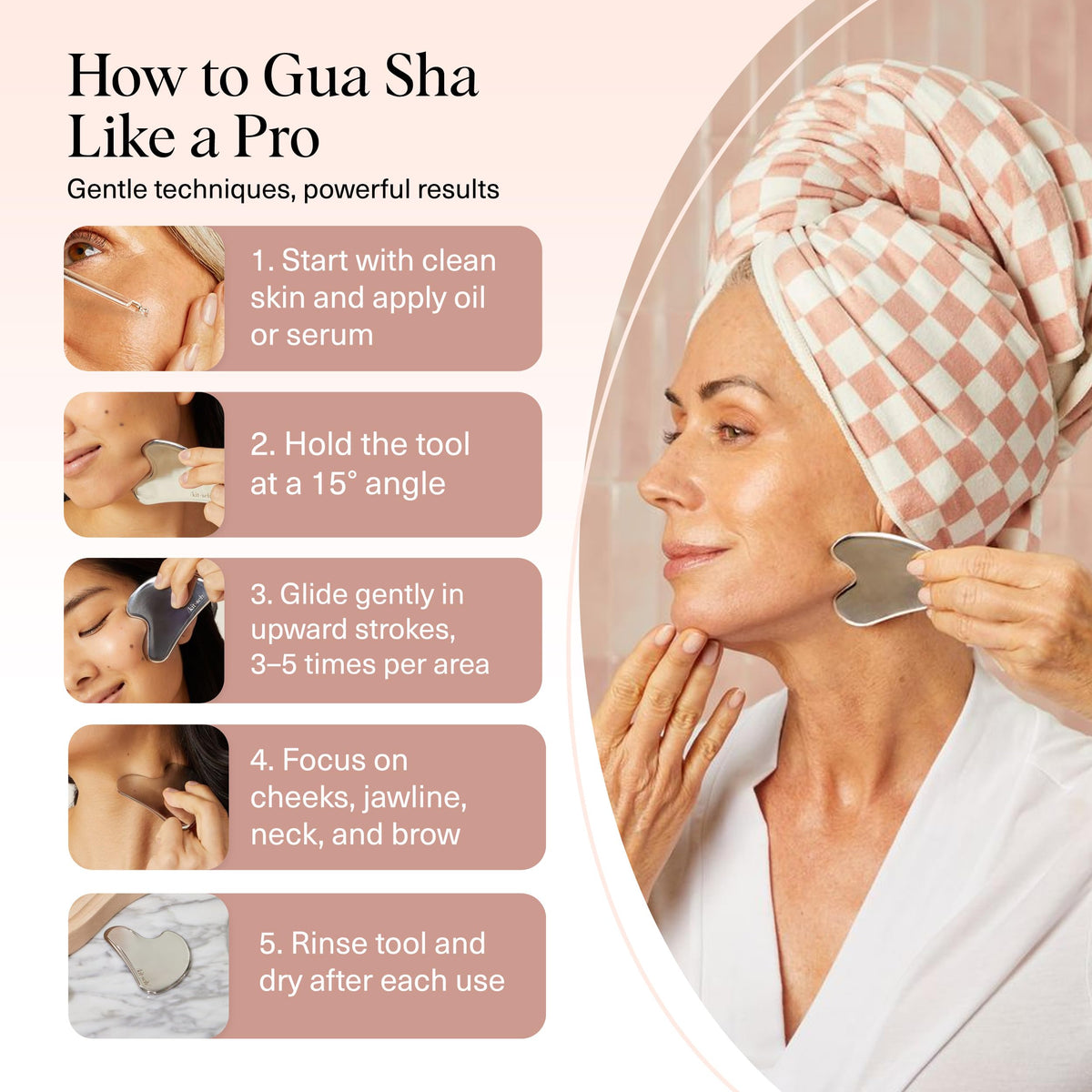 Kitsch Stainless Steel Gua Sha Facial Massage Tool