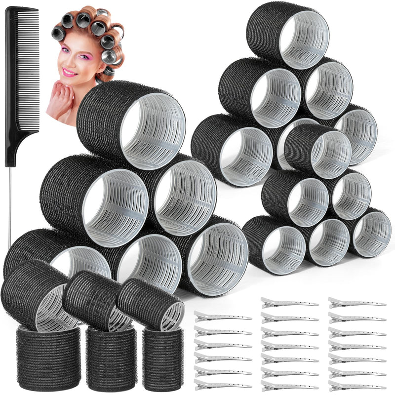 Qinzave Self-Grip Hair Roller & Clip Set — 3 Sizes