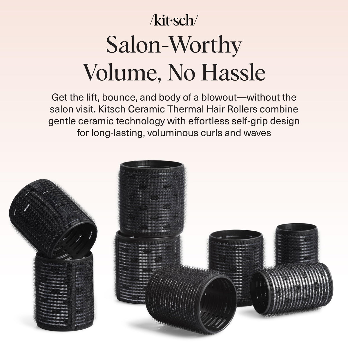 Kitsch Ceramic Thermal Self-Grip Hair Rollers — 8-Pack