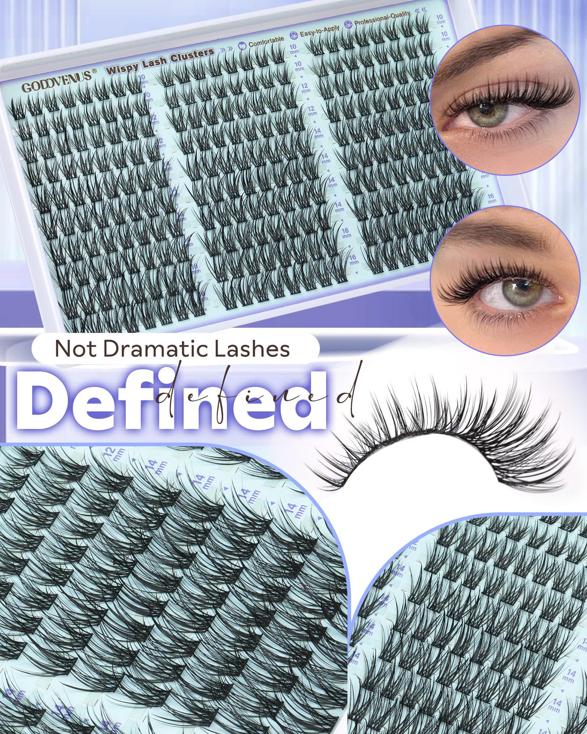 Goddvenus Wispy Lash Clusters Kit — 10–16 mm