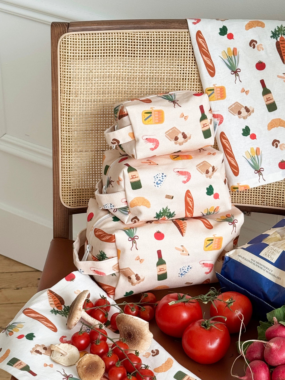 Farmers Market Canvas Makeup Bag — 3 Sizes