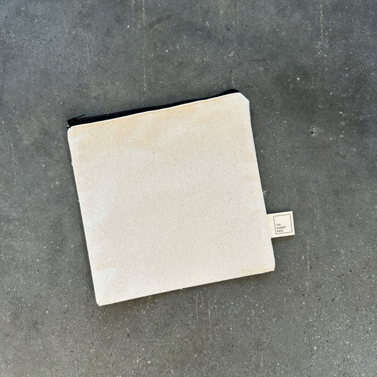 Canvas zipper pouch for cosmetics and accessories